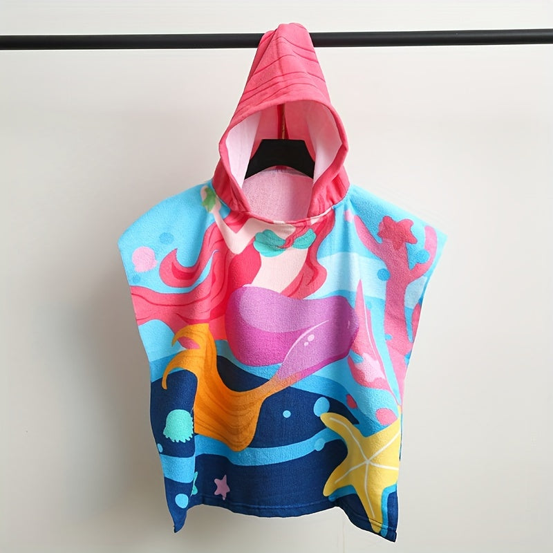 Toalla de baño infantil, bata de baño con capucha y estampado de dibujos animados, toalla de microfibra suave para niños, manta suave, toalla de playa usable, imprescindible para la playa, artículos de baño