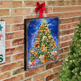 Árbol de ositos de peluche de madera, obra de D. Gelsinger - Decoración navideña de Papá Noel y muñeco de nieve - 95605B-1101