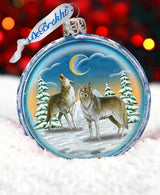Adorno de vidrio con forma de lobo de G. DeBrekht - Decoración navideña con Papá Noel y muñeco de nieve - 759-011