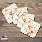 Bird Wooden Cork Coasters Gift Set of 4 by Nature Wonders - Nature Wildlife Decor  - 8198624C-S4