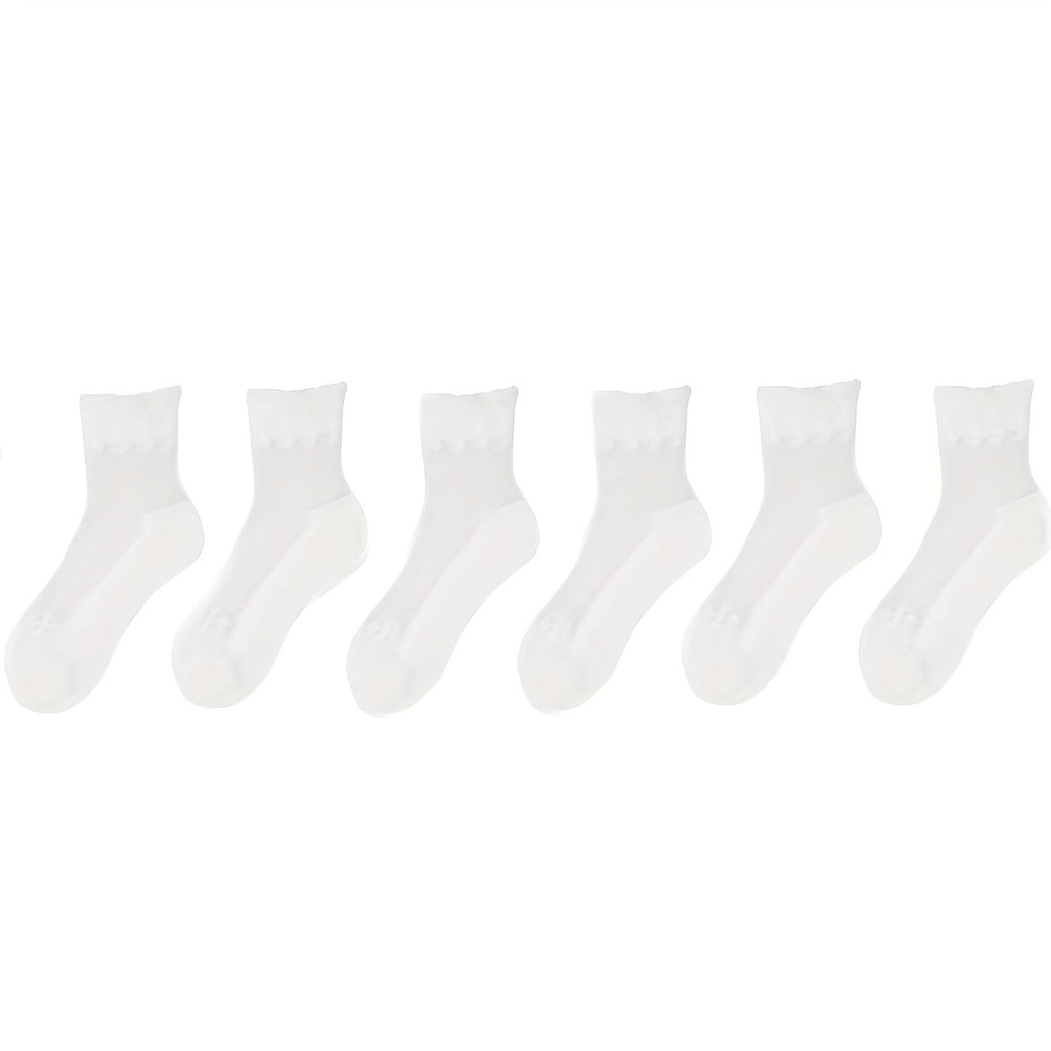 6 pares de calcetines deportivos suaves y transpirables con encaje de retazos: calcetines de mujer hasta la pantorrilla con medias y calcetines cómodos para uso diario.