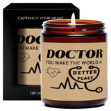 Glass Doctor Themed Lavender Scented Candle - Appreciation Gift for Medical Professionals, Future & Country Doctors, Retirement & Birthday Present, No Electricity Needed, Ideal for Men & Women