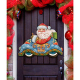 Decoración navideña para puerta con Papá Noel en el coche de G. DeBrekht - Decoración navideña con muñeco de nieve y Papá Noel - 8112045H