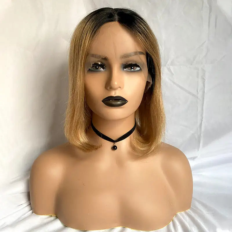 Color Bob Head Real Hair Headgear - Lootquake