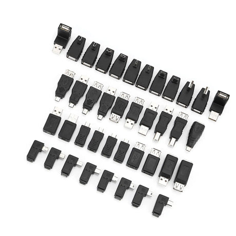 Pack of 40 Multiple USB2.0 Adapters Angled Mini Micro Type B Male Female Converters Connectors - Lootquake