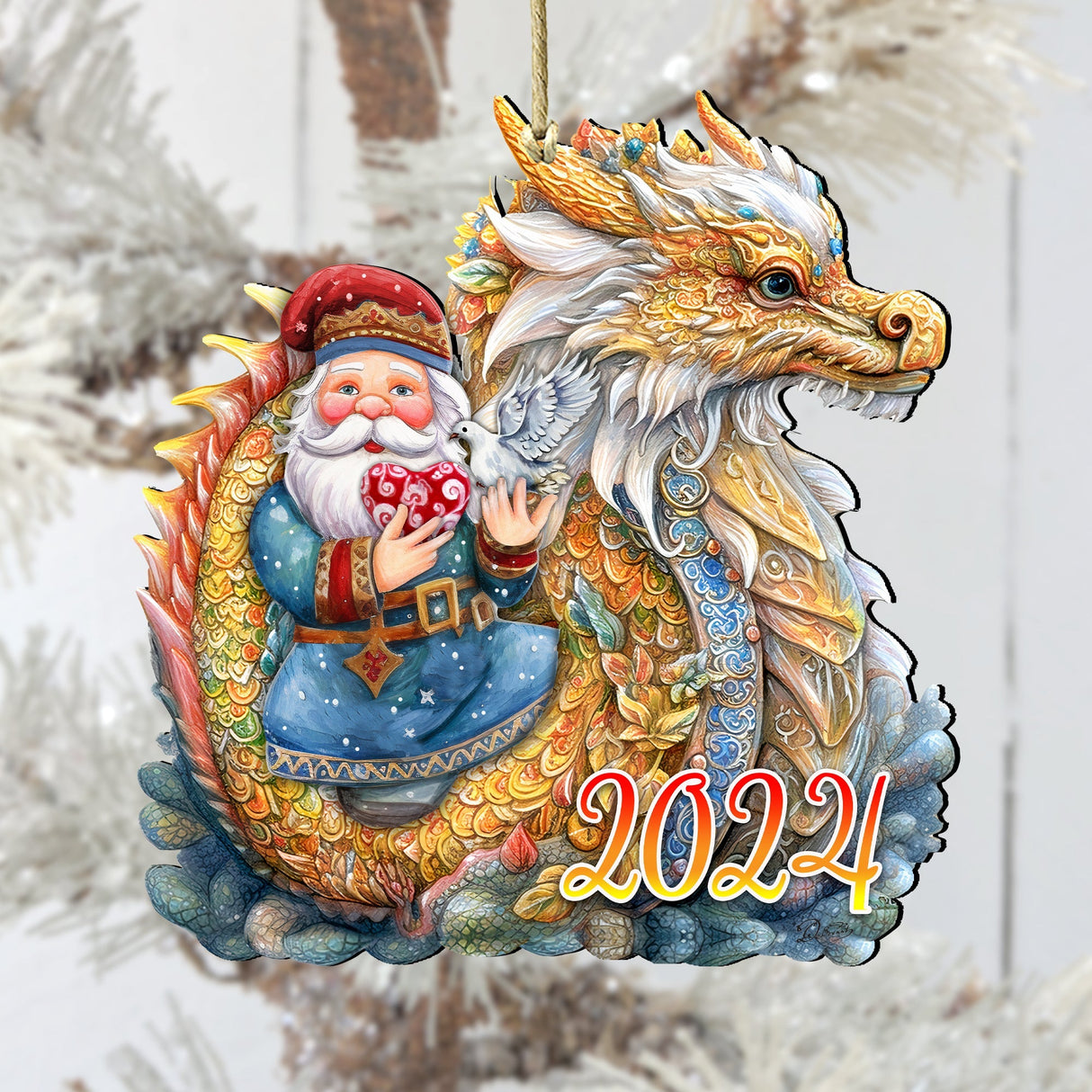Adornos de madera de Papá Noel con dragón de G. Debrekht - Decoración navideña - 8611088-24