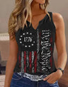 Ladies' V-neck Printed Fashionable Camisole Vest - Lootquake