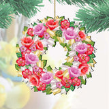 Flowers Summer Wreath Wooden Ornaments by G. DeBrekht - Easter Spring Decor - 8185303-2