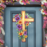 Garden Serenity Cross Holiday Door Decor by G. Debrekht - Easter Spring Decor - 8688168H