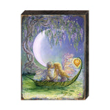 Arte de pared de madera con fantasía de luna de glicina de Josephine Wall - Decoración de fantasía - 852141-JW