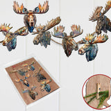 Majestic Moose Decorative Wooden Clip-on Ornaments Set of 6 by G. Debrekht - Wildlife Decor - 8090108C-S6