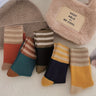 5/10 pares de calcetines a rayas, calcetines de tubo medio cómodos y cálidos, medias y calcetas para mujer