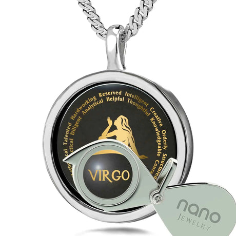 Virgo Necklaces for Lovers of the Zodiac 24k Gold Inscribed - Lootquake