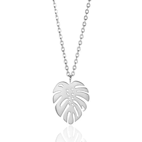 Hawaii Style Summer Collar Stainless Steel Palm Leaf Necklaces - Lootquake
