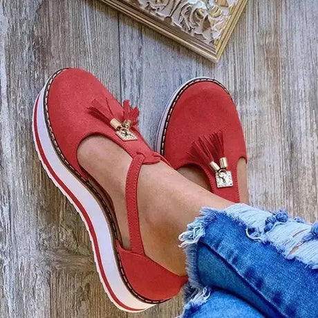Women Flat Shoes Thick Sole Platform Shoes - Lootquake