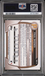 Tarjeta de béisbol de Paul Skenes #BDC14, cromada, de novato, con calificación Topps Bowman Draft 2023, PSA 10 Gem Mint