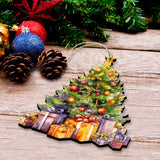 Christmas Tree Decorative Wooden Ornaments Set of 3 by G. Debrekht - Christmas Decor - 8091044-S3