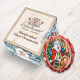 Adorno navideño de vidrio de mercurio de G. DeBrekht - Decoración navideña de Papá Noel y muñeco de nieve - 773023