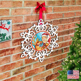 Decoración navideña con copos de nieve y renos de G. DeBrekht - Decoración navideña con Papá Noel y muñeco de nieve - 8141151H