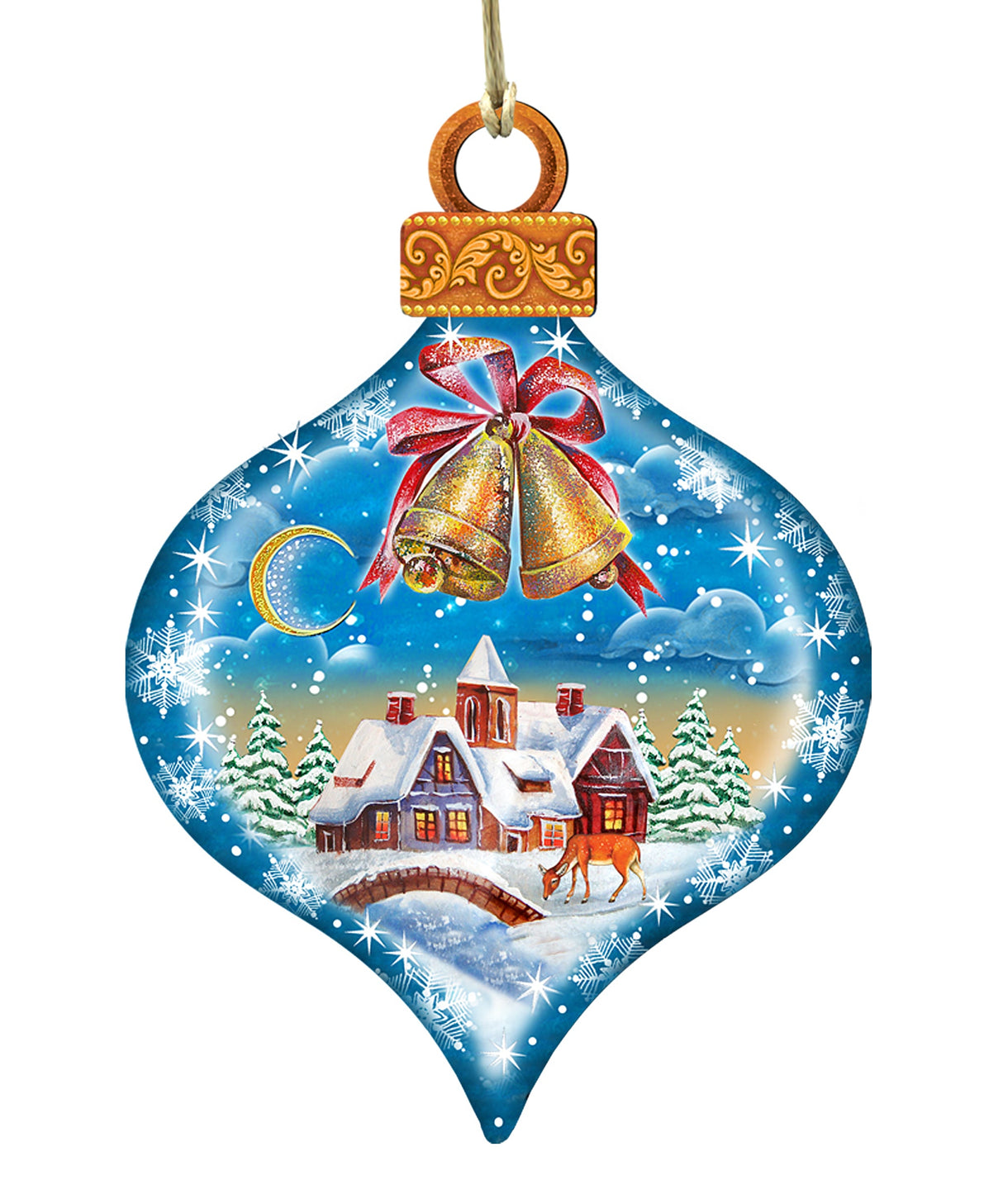 Adorno navideño para puerta con forma de gota de invierno de G. DeBrekht - Decoración navideña de Papá Noel y muñeco de nieve - 8112182H