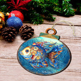 Coastal Decorations - Blue Fish Wooden Ornaments by G.Debrekht Coastal Holiday Decor - 8688181