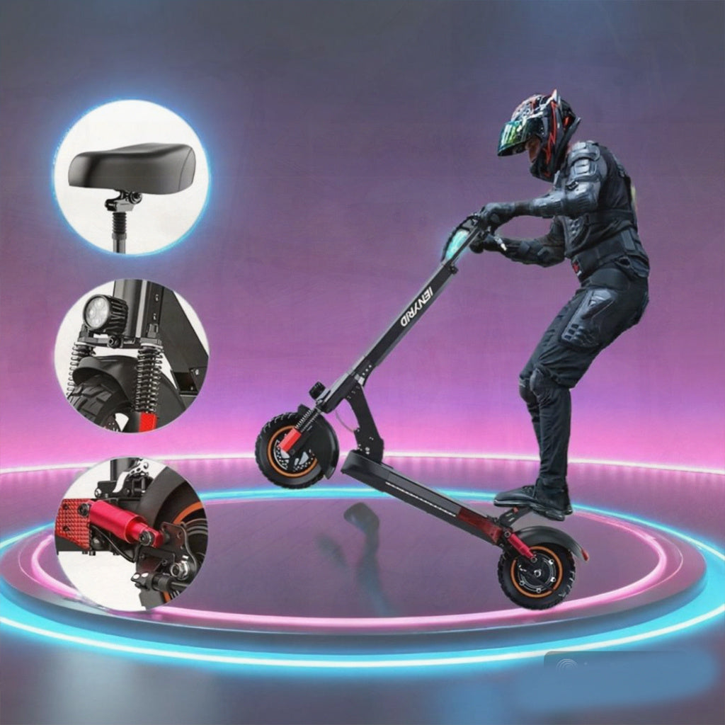 1 Ninebot M4 Adult Electric Scooter - Foldable Commuter Model with 600W Motor, 10-inch Pneumatic Tires, Dual Suspension & Braking System, Cruise Control, Seat for Pets, 31-Mile Range, Fast Charging, Black Aluminum Alloy, U.S.