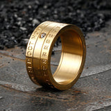 Calendar Diamond Stainless Steel Spinner Ring