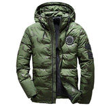 Camouflage Men's Hooded Winter Parka - Slim Fit, Windproof & Warm for Casual Adventures