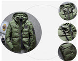 Camouflage Men's Hooded Winter Parka - Slim Fit, Windproof & Warm for Casual Adventures