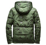 Camouflage Men's Hooded Winter Parka - Slim Fit, Windproof & Warm for Casual Adventures