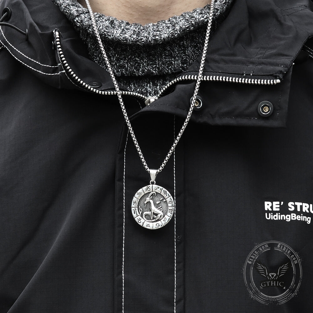 Colgante de acero inoxidable Capricornio