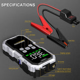 CarJump Pro Jump Starter & Air Compressor - 6000A Power, 21800mAh Capacity, LCD Screen for Effortless Car Battery Boosting