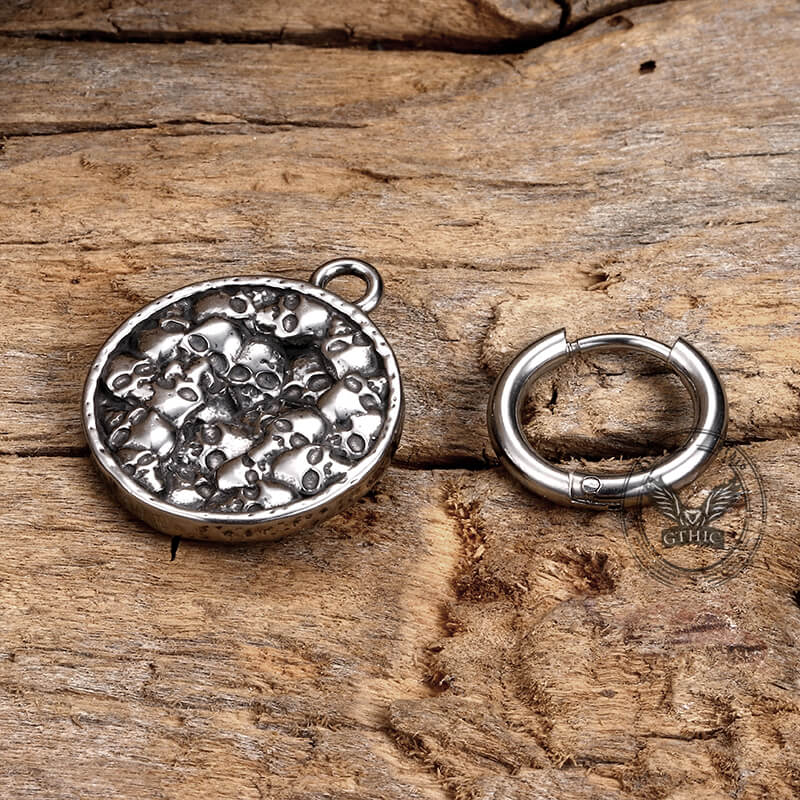 Pendientes de acero inoxidable con calavera Carpe Diem