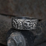 Cat In Flowers Alloy Ring
