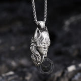 Woman With Cat Mask Pure Tin Necklace