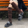 Chic & Elegant Women's Knit Knee-High Socks - Comfortable Warm Leg Warmers with Side Stripe, Perfect for Cold Seasons