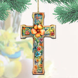 Blossom Cross Wooden Ornaments by G. DeBrekht Easter Spring Decor - 8688165