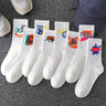 3/6/8/10/12 paires de chaussettes mi-longues avec graffitis et peinture au pistolet pour une mode, un confort et une durabilité personnalisés
