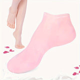 Lot de 2 chaussettes en gel de silicone pour le soin des pieds, hydratantes et anti-crevasses, pour le massage, anti-peaux mortes, soulage la douleur, sans alcool, de qualité familiale, sans alimentation électrique.