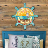 Captains Wheel Coastal Outdoor Door Decor by G. DeBrekht - Coastal Holiday Decor - 8198536H