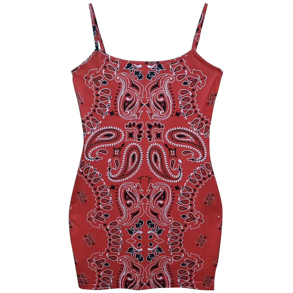 Ladies' Fashionable Cashew Print Sexy And Hot Hip Hugging Suspender Dress - Lootquake