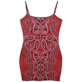 Ladies' Fashionable Cashew Print Sexy And Hot Hip Hugging Suspender Dress - Lootquake