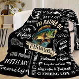 Ultra-Soft Fishing Enthusiast Gift Blanket - Lightweight, Allergy-Friendly Flannel Throw for Camping & Cozy Comfort