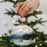 Adornos de madera de pesca en las montañas de Alaska de G.Debrekht - Decoración navideña con temática de vida silvestre - 870069