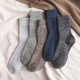 Lot de 5 paires de chaussettes chaudes en laine mérinos pour homme et femme, idéales pour les activités hivernales de plein air, la randonnée, le trekking, le camping et la pêche.