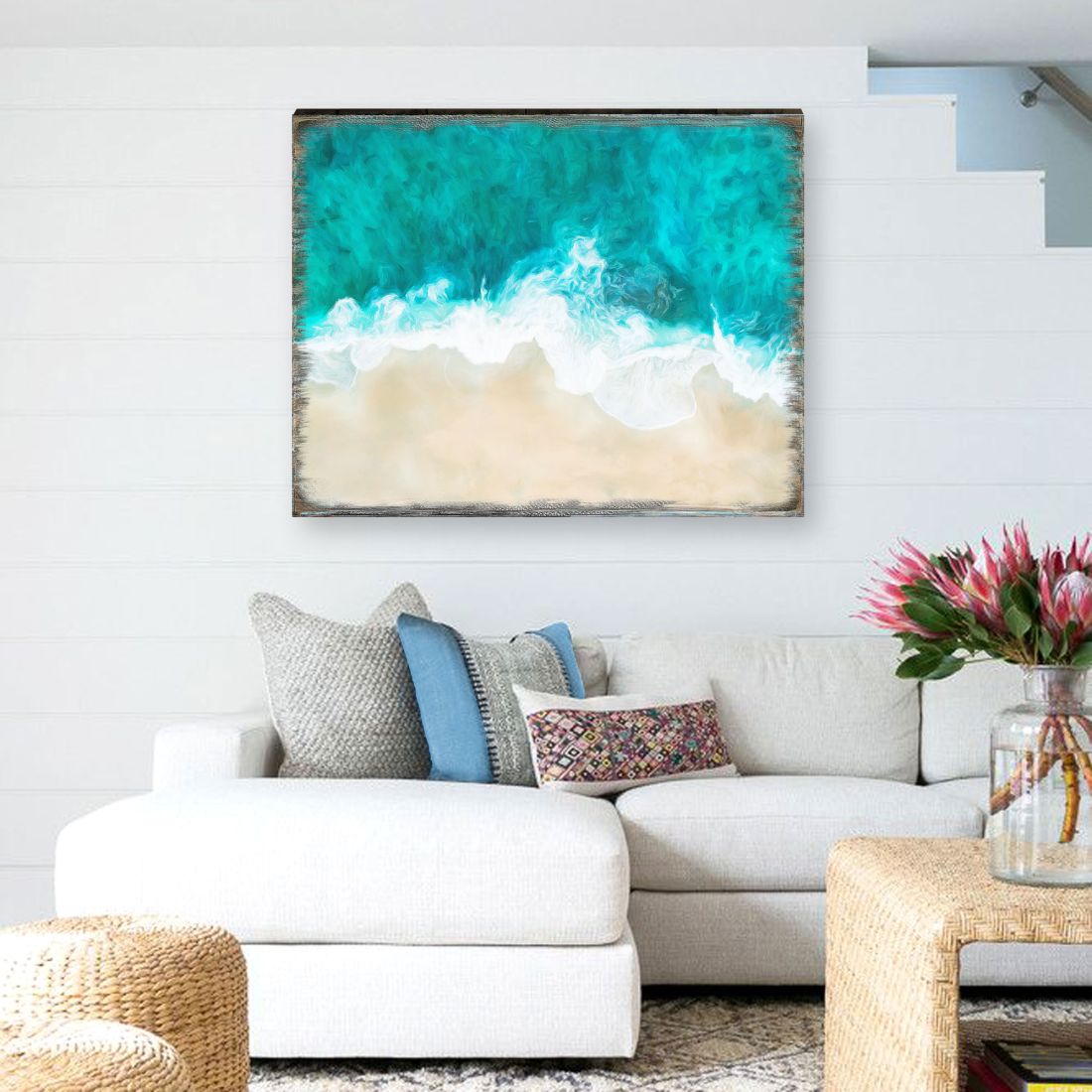 Ocean Shore Art Wooden Wall Art by Nature Wonders - Nature Wildlife Decor  - 95398B