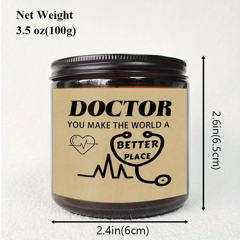 Glass Doctor Themed Lavender Scented Candle - Appreciation Gift for Medical Professionals, Future & Country Doctors, Retirement & Birthday Present, No Electricity Needed, Ideal for Men & Women