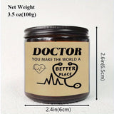 Glass Doctor Themed Lavender Scented Candle - Appreciation Gift for Medical Professionals, Future & Country Doctors, Retirement & Birthday Present, No Electricity Needed, Ideal for Men & Women