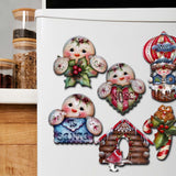 Giggles and Gifts Decorative Wooden Magnets Set of 6 by Jamie Mills-Price - Christmas Décor - 8090048G-S6-MP