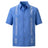 Mens Guayabera Shirts Short Sleeve Casual Snap Shirts(Blue M) - Lootquake